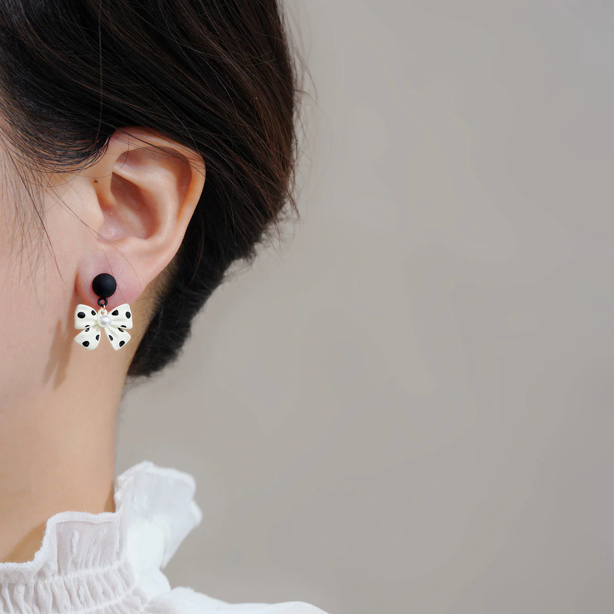 Freckled Bow Earrings - Image 3