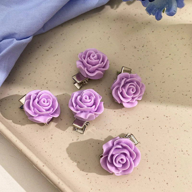 French Roses Lilac Hairclips(⁠Pack of 5)