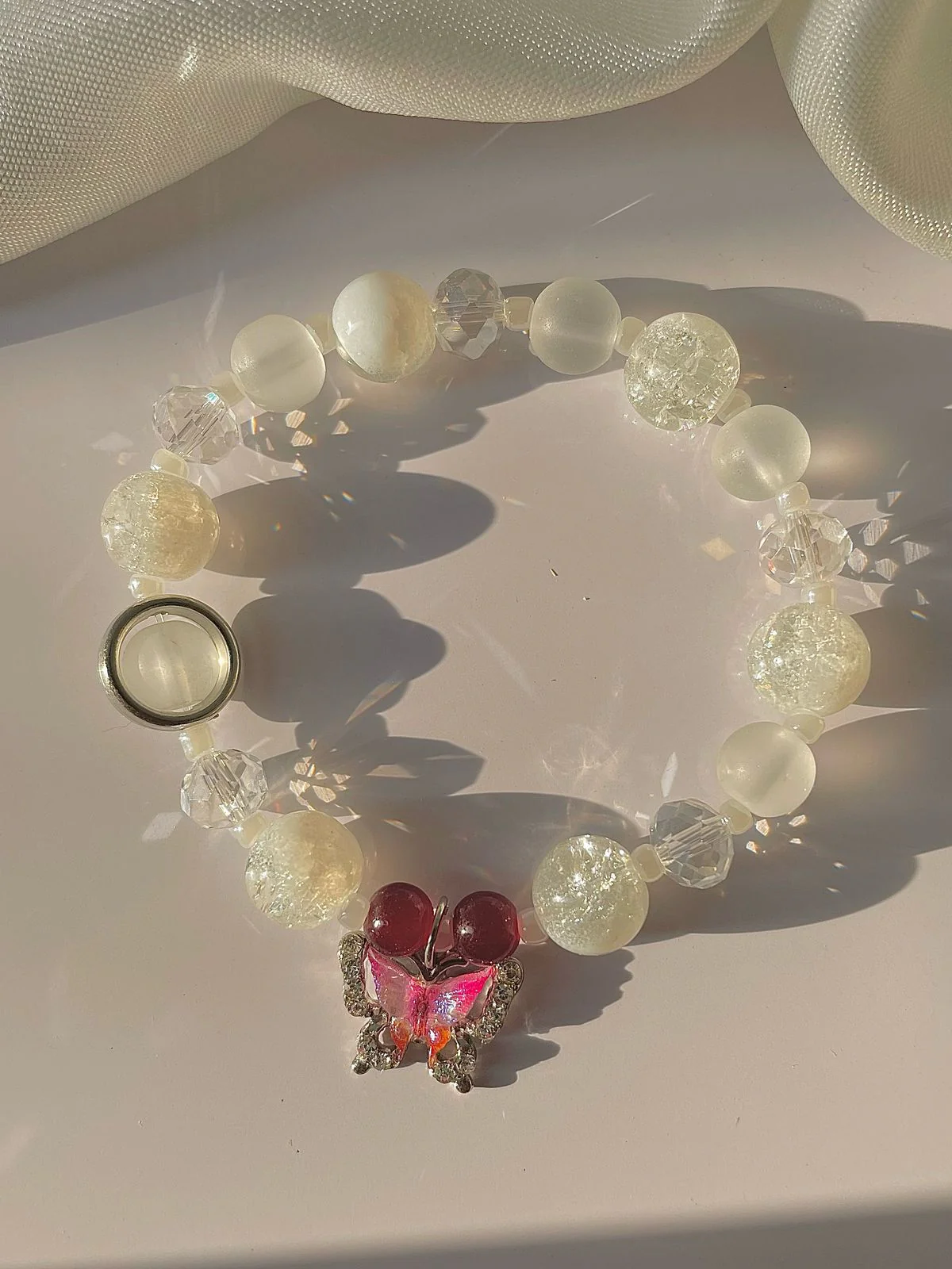 Frosty Butterfly Blush Bracelet