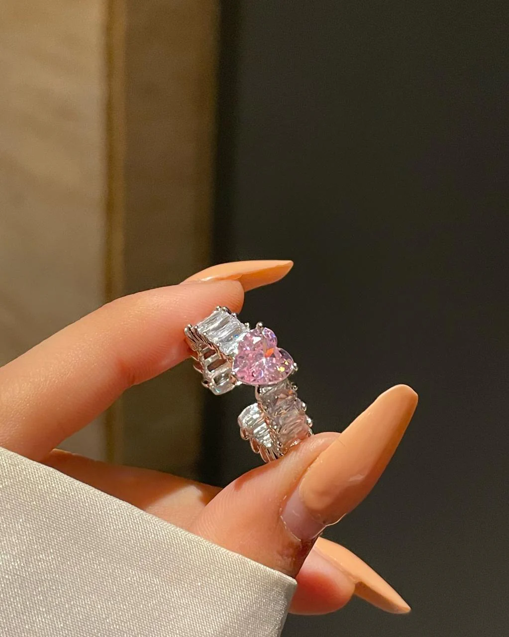 Frozen Heart Ring- pink - Image 4