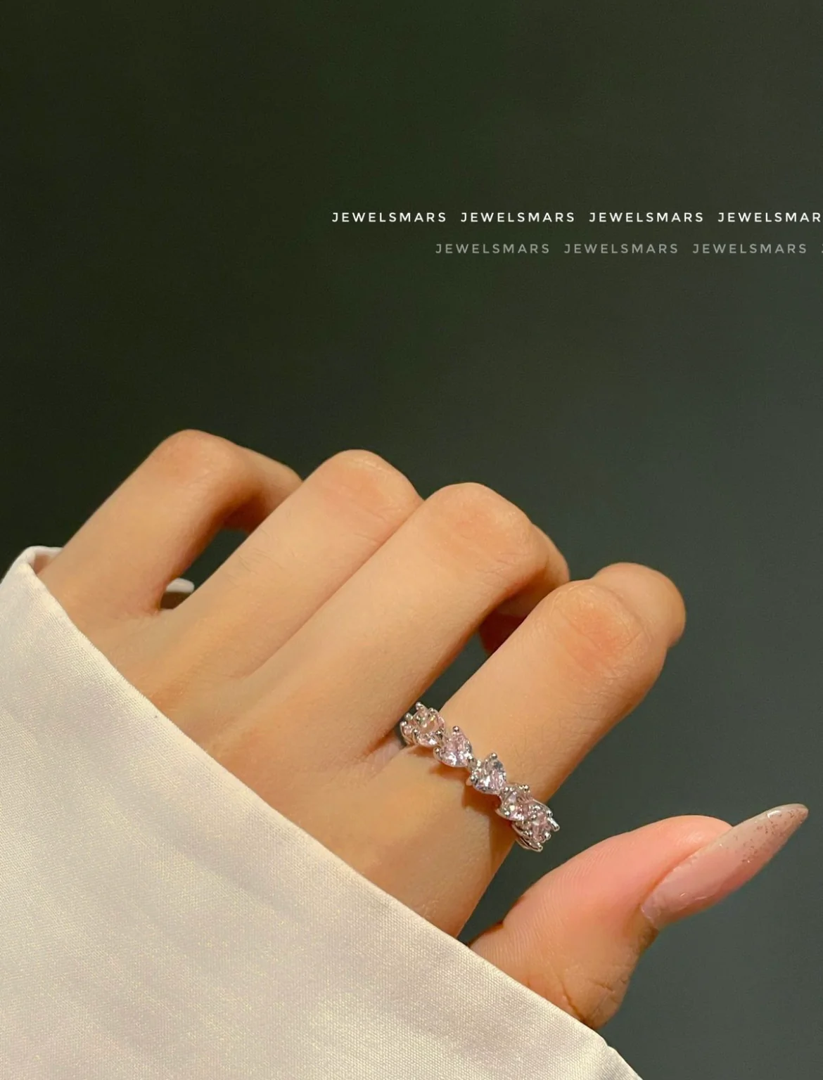 Frozen Hearts Ring Band- pink