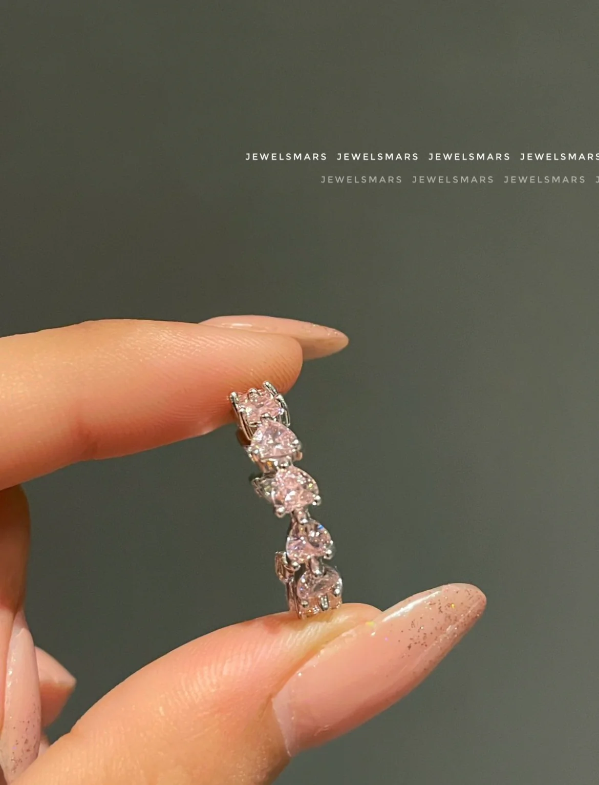 Frozen Hearts Ring Band- pink - Image 2