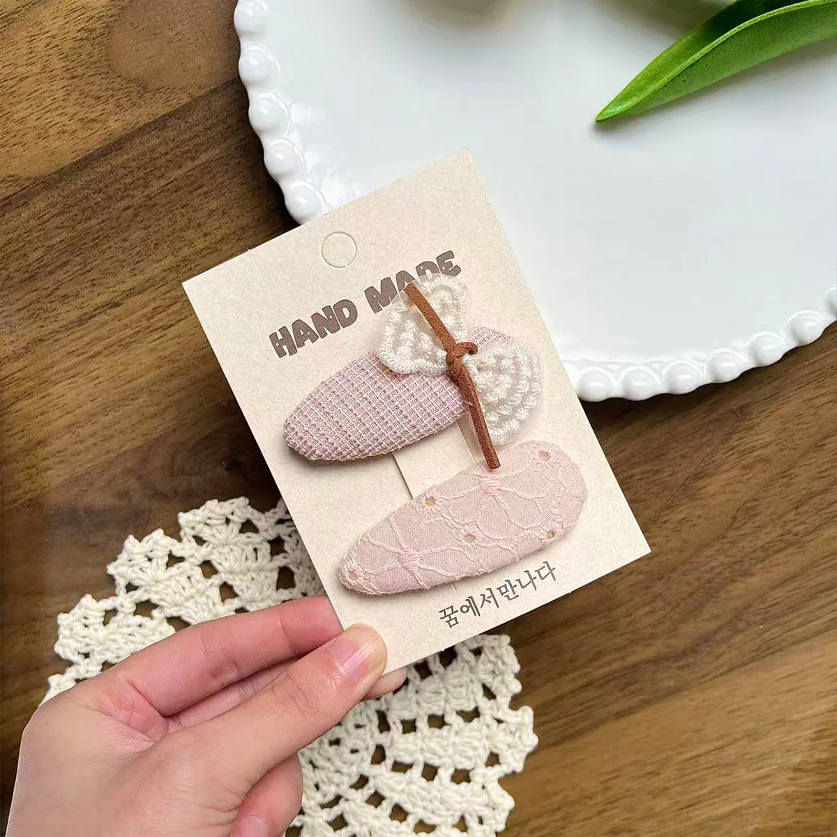 Fuzzy-Knot Bow Hair Clips
