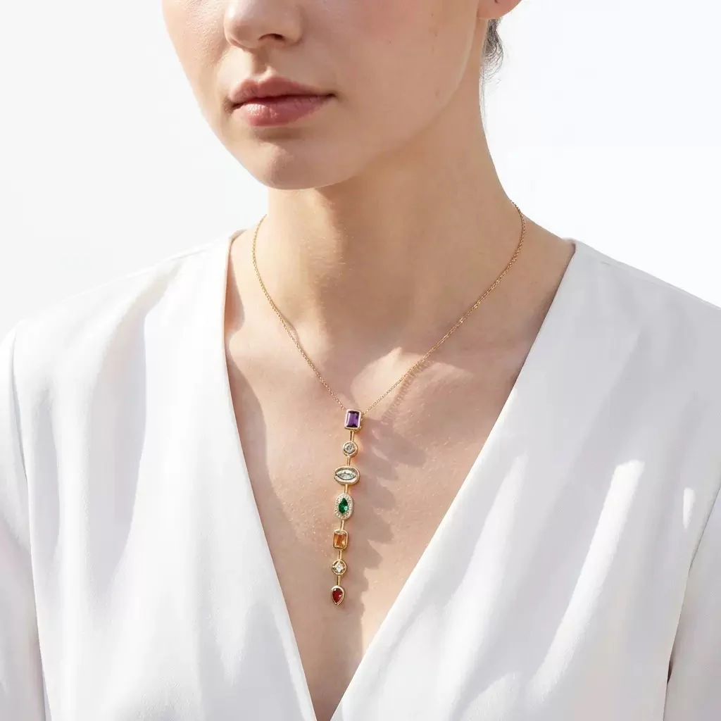 Gemstone Medley Long Necklace - Image 3