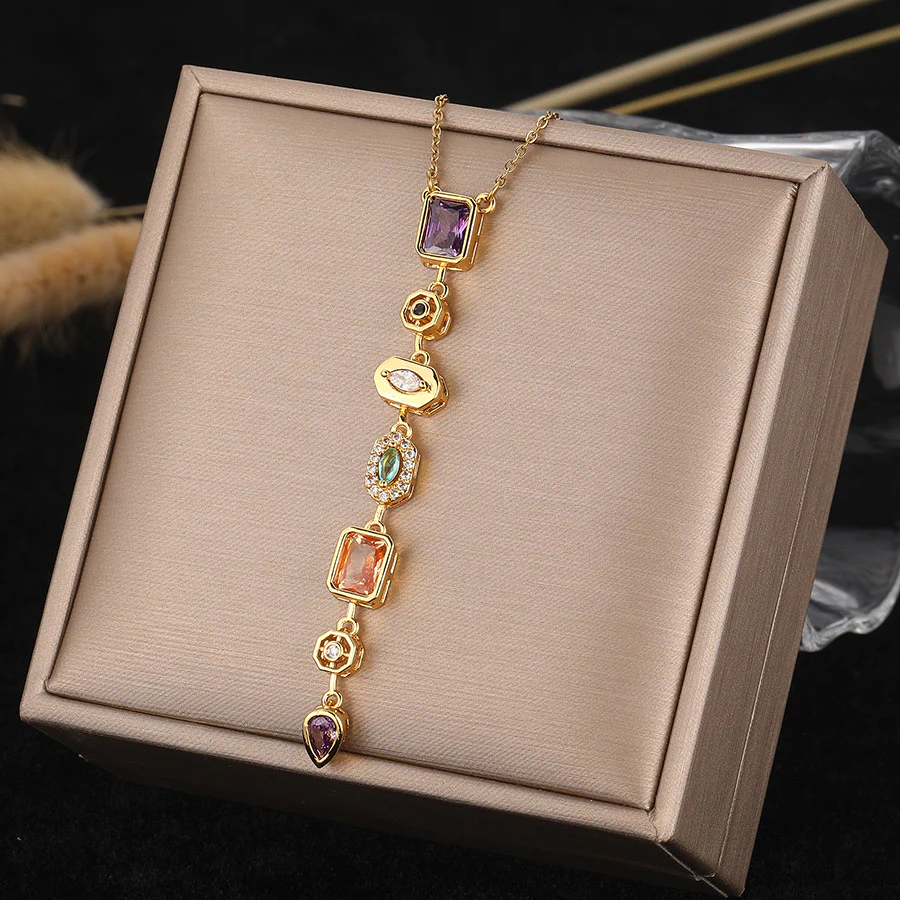 Gemstone Medley Long Necklace - Image 4