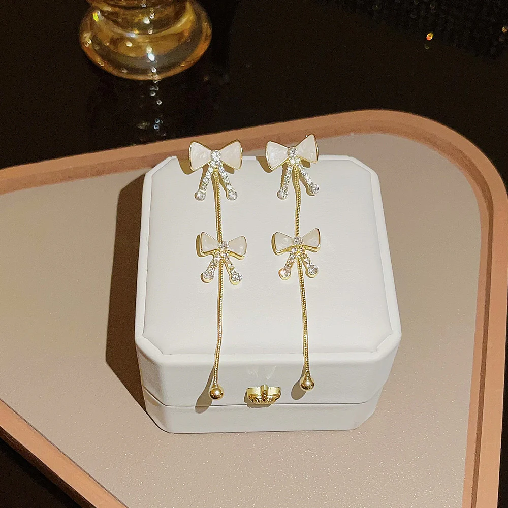 Glimmer Bow-drop Earrings - Image 3