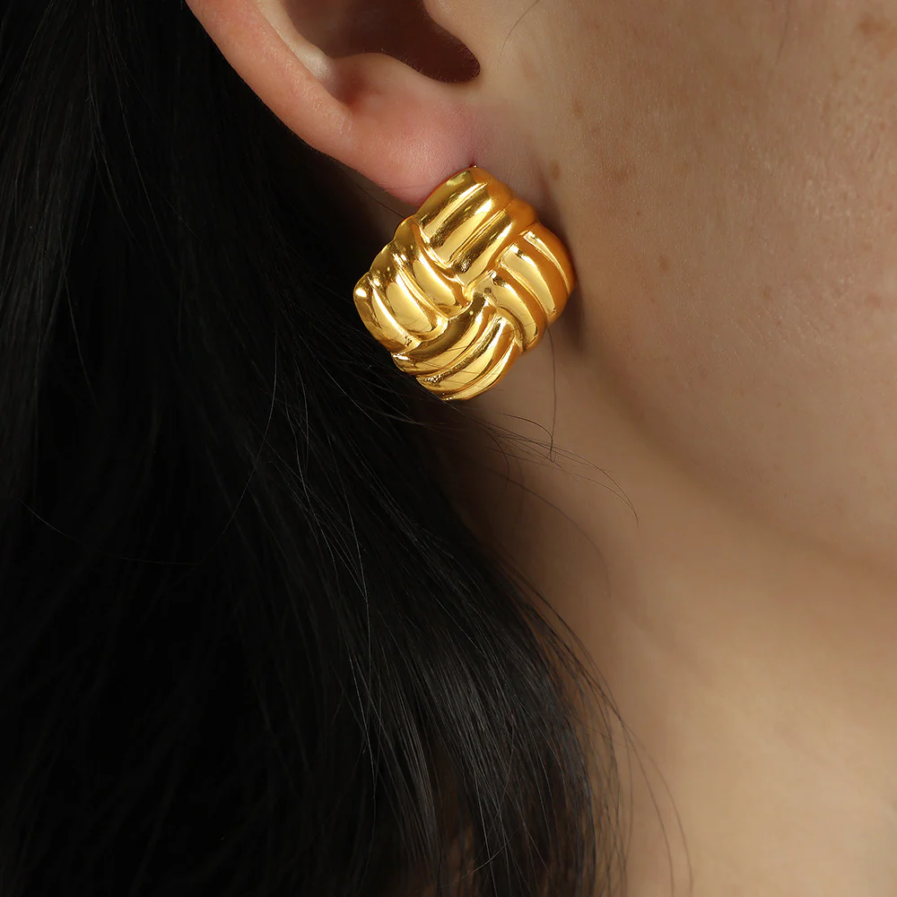 Gold Addiction Chunky Earrings - Image 4