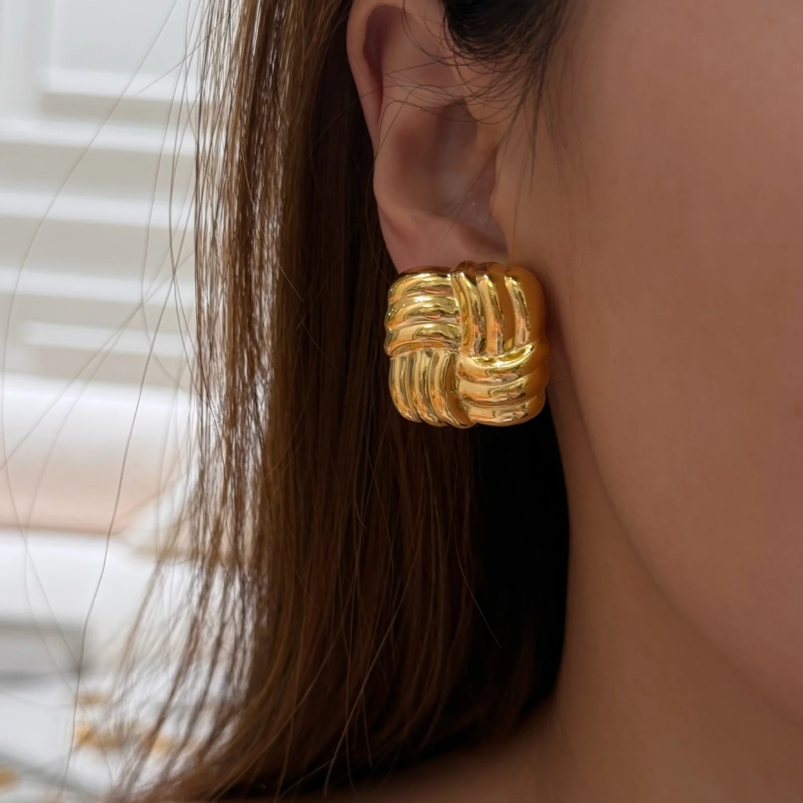 Gold Addiction Chunky Earrings - Image 5