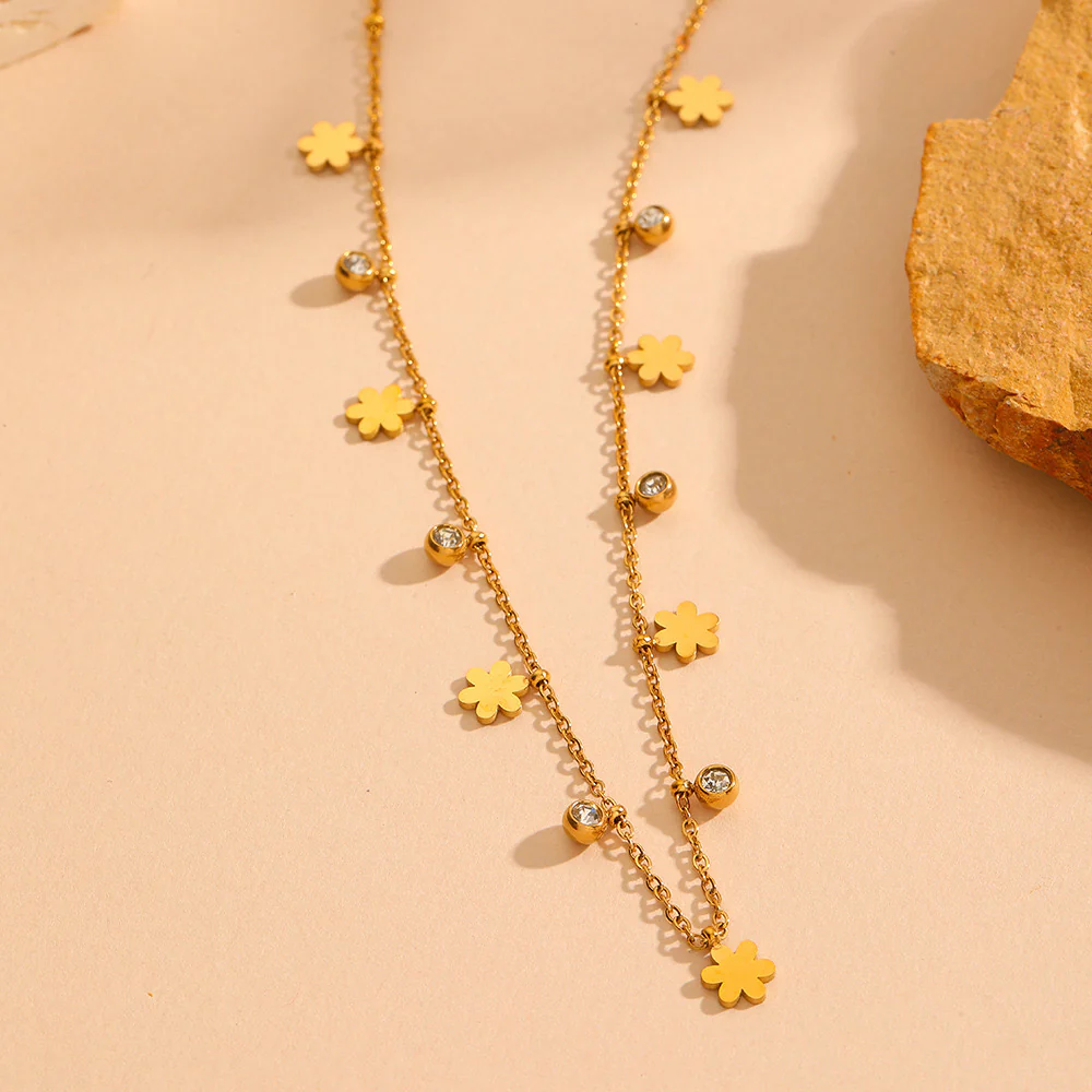 Gold Blossoms Dainty Necklace - Image 3