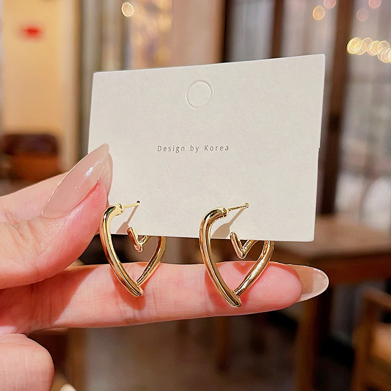 Gold Intentions Heart Earrings - Image 4