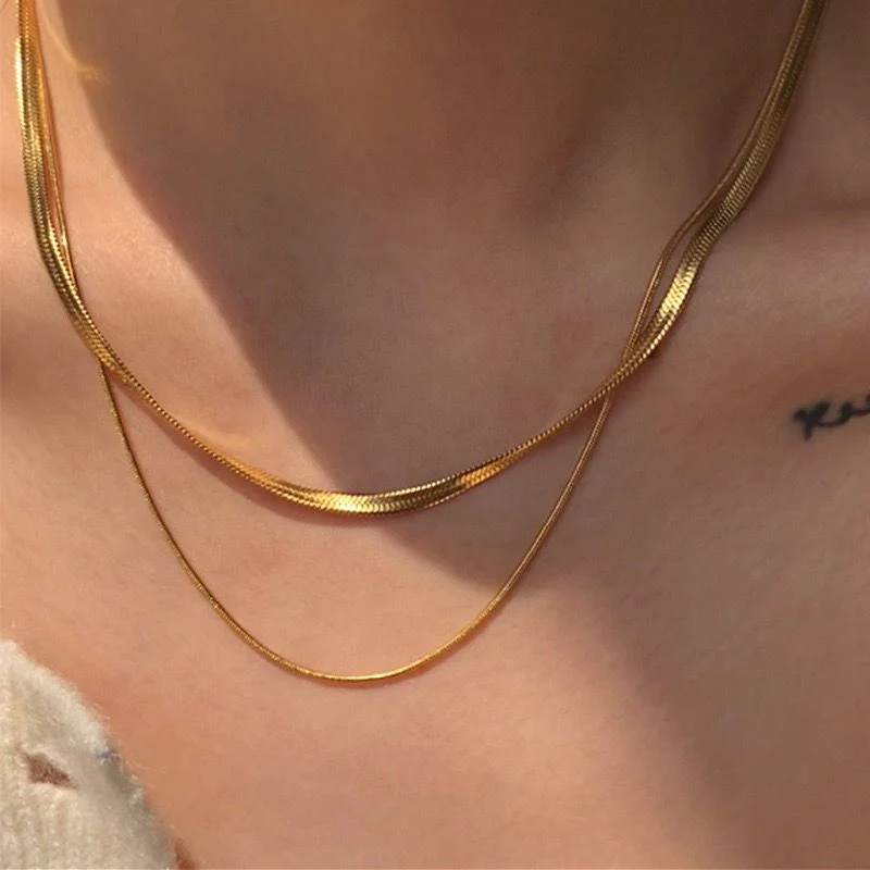 Gold Stacks Layered Necklace - Image 3