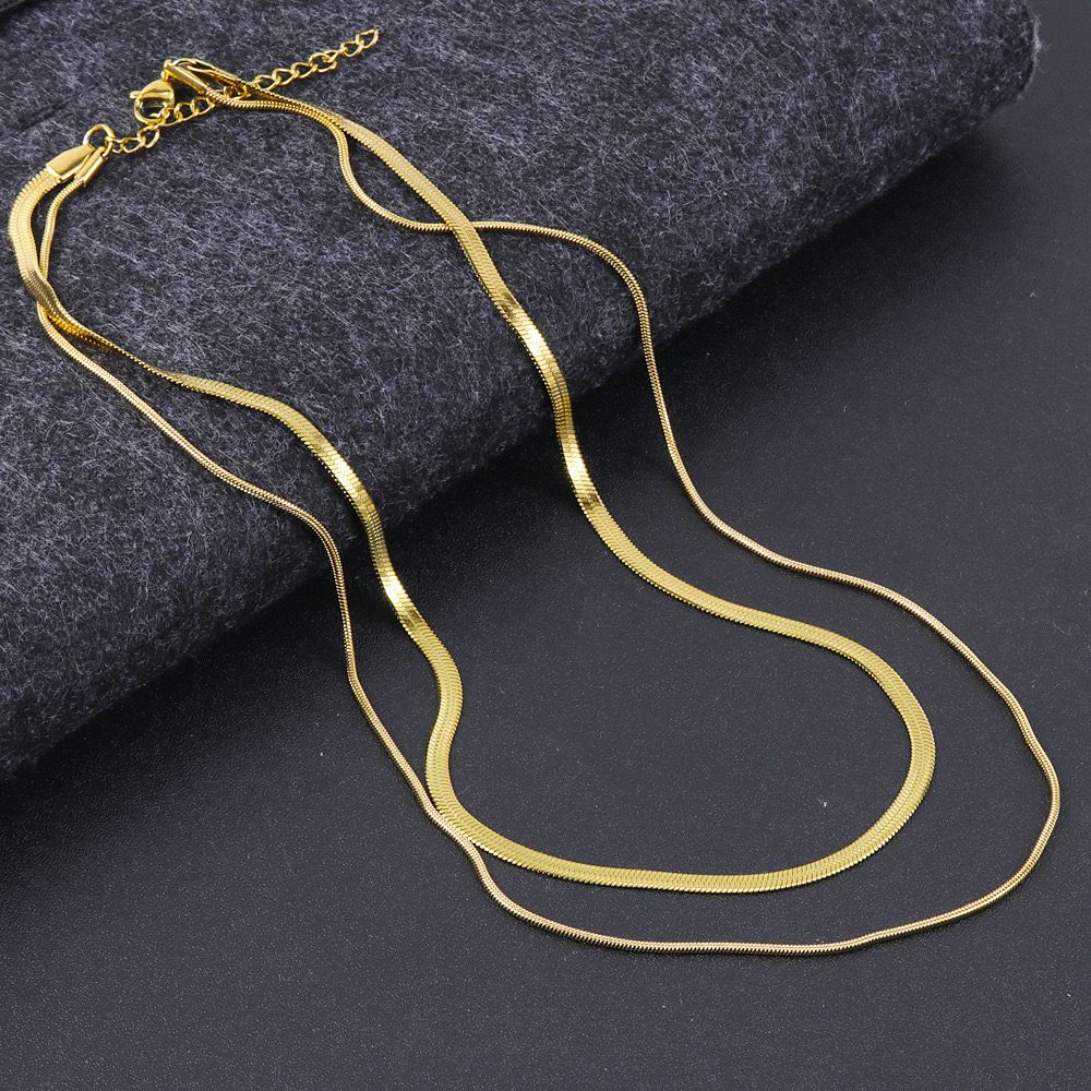 Gold Stacks Layered Necklace - Image 4