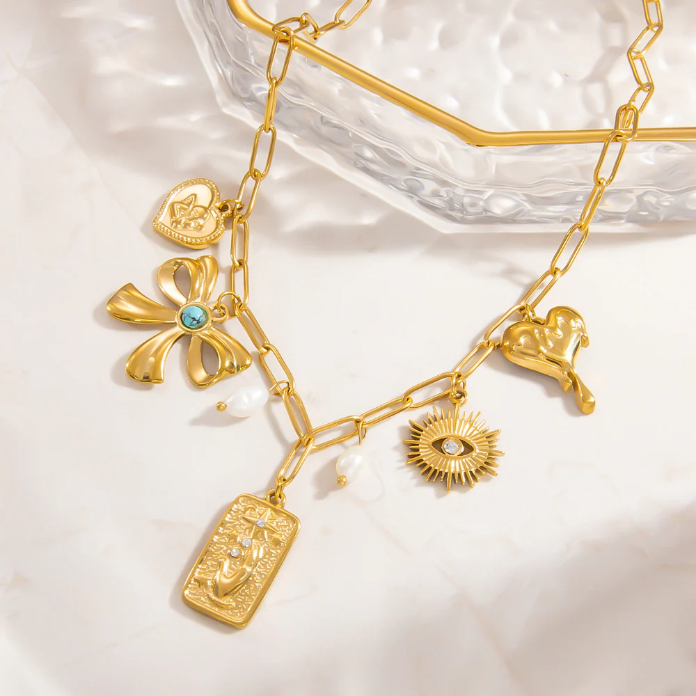 Golden Chaos Statement Necklace