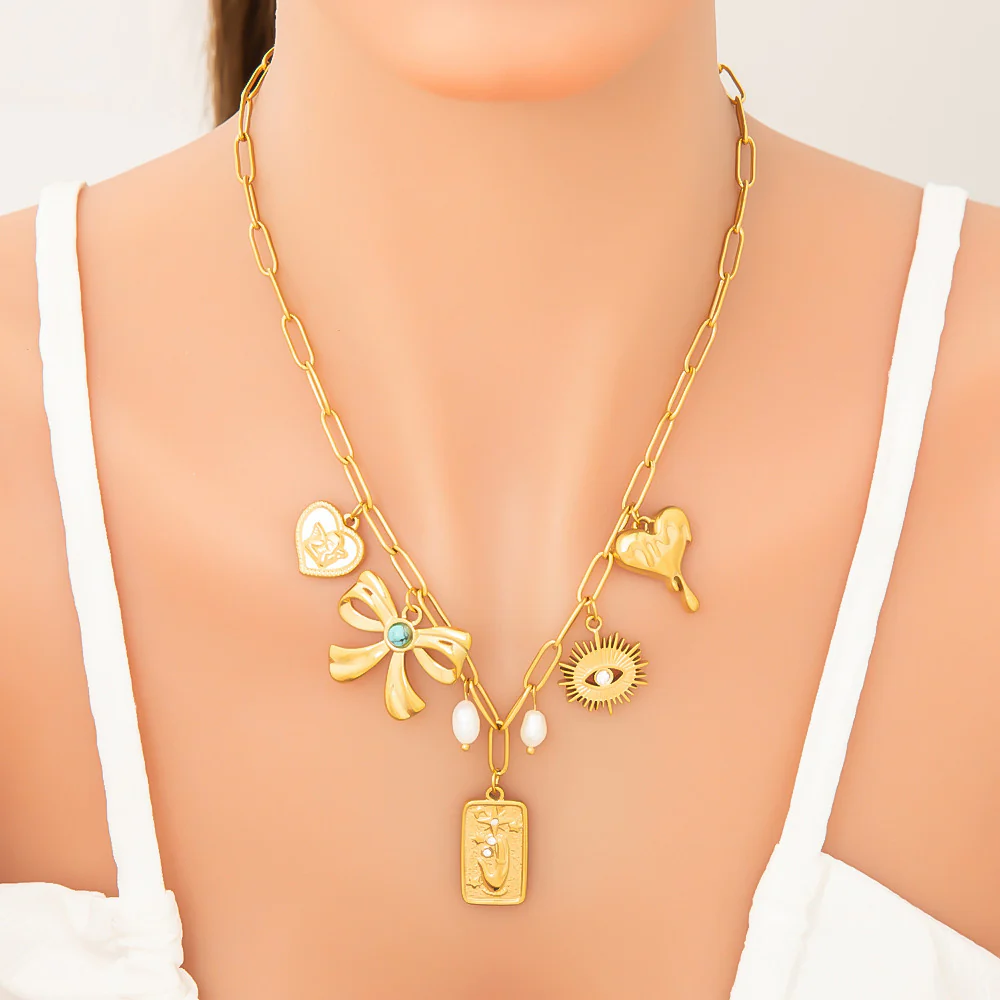 Golden Chaos Statement Necklace - Image 3