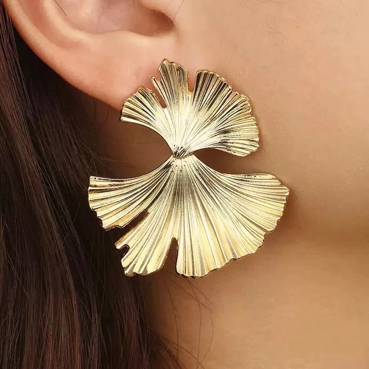 Golden Crinkle Earrings - Image 2