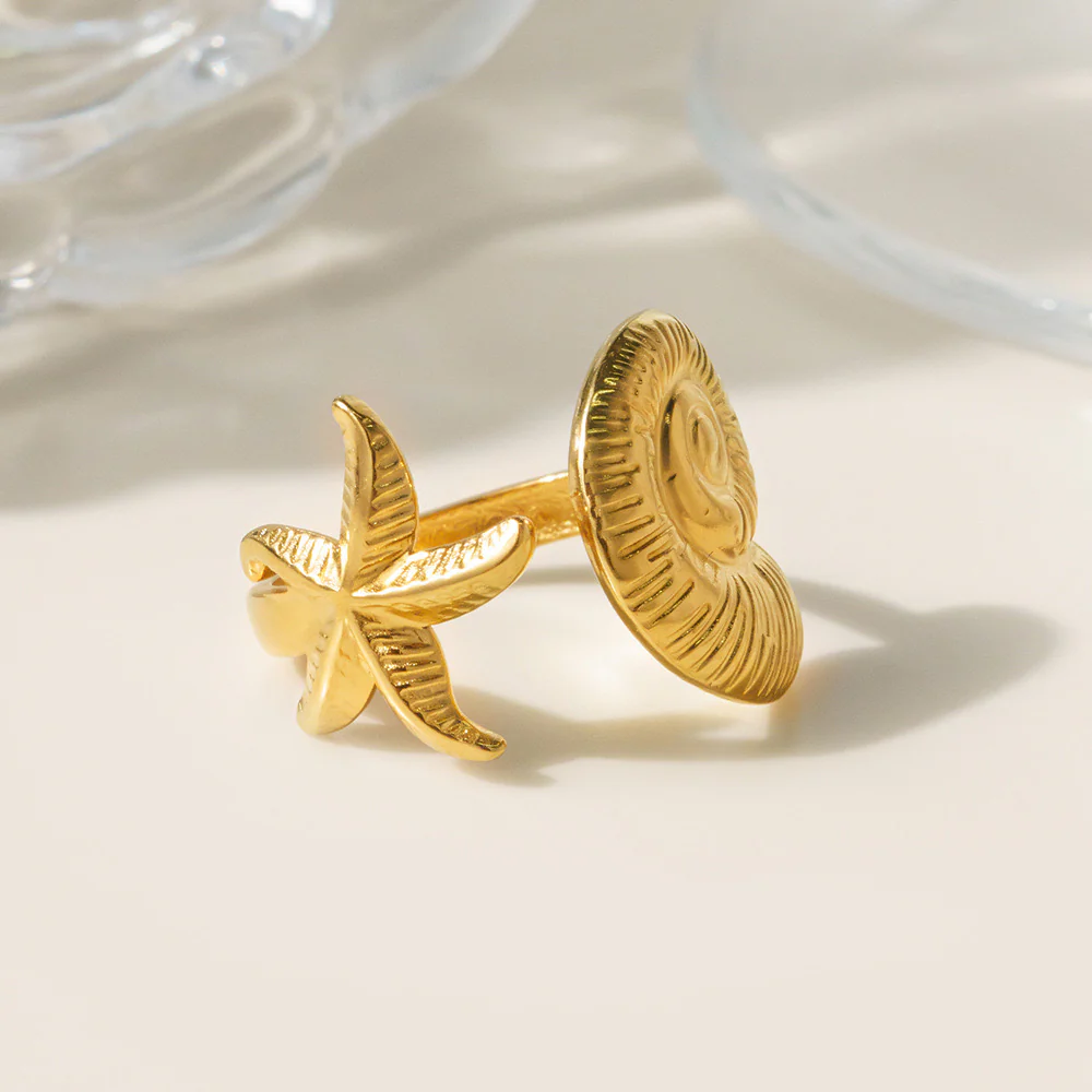 Golden Drift Shell Ring - Image 2