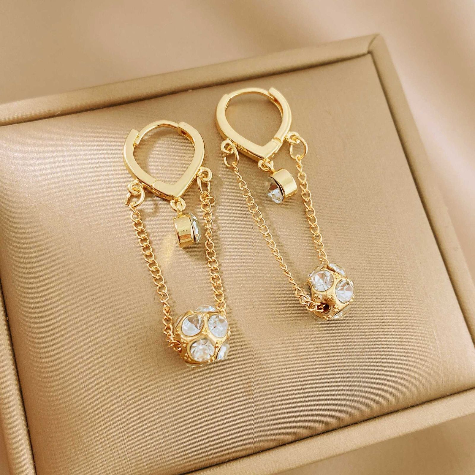 Golden Drizzle Chain Earings - Image 5