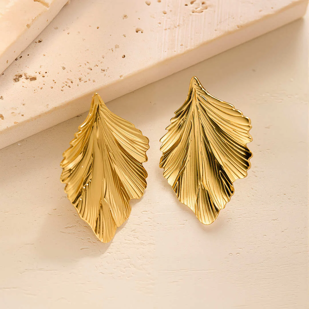Golden Foliage Earrings - Image 2