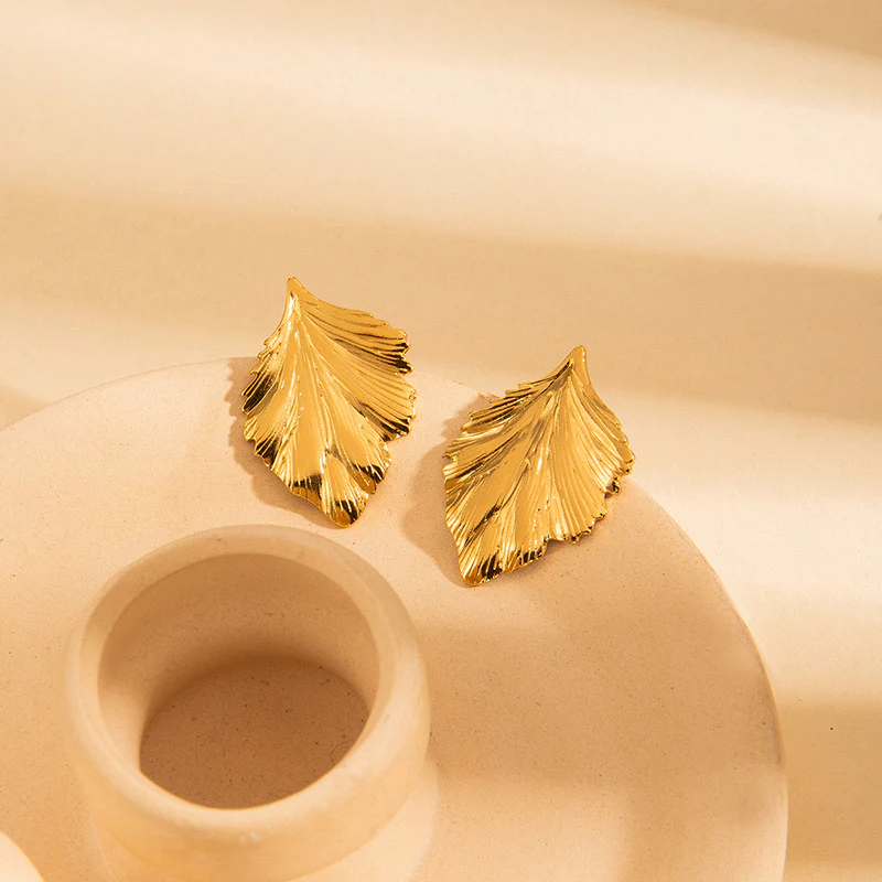 Golden Foliage Earrings - Image 4