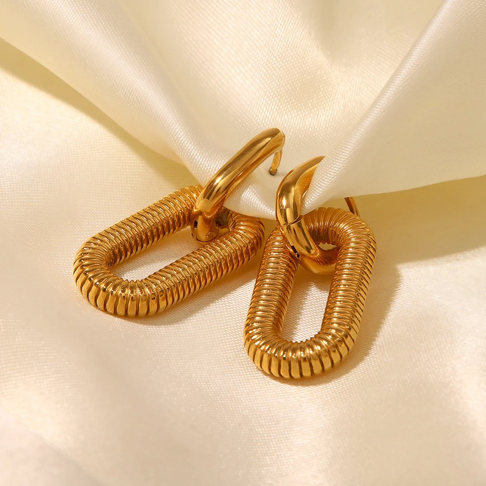 Golden Geometry Detachable Earrings - Image 3