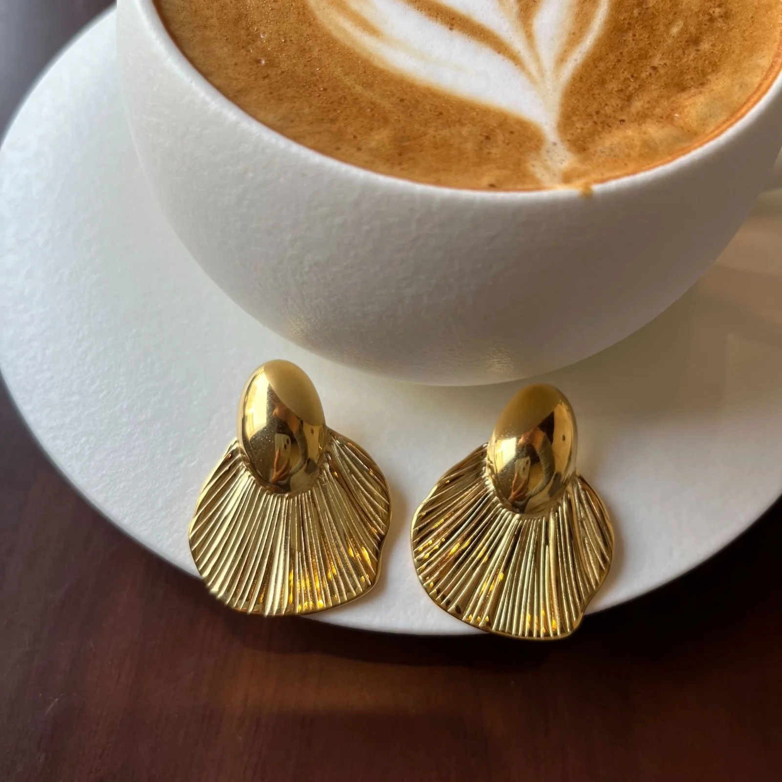 Golden Goddess Textured Earrings - Image 5