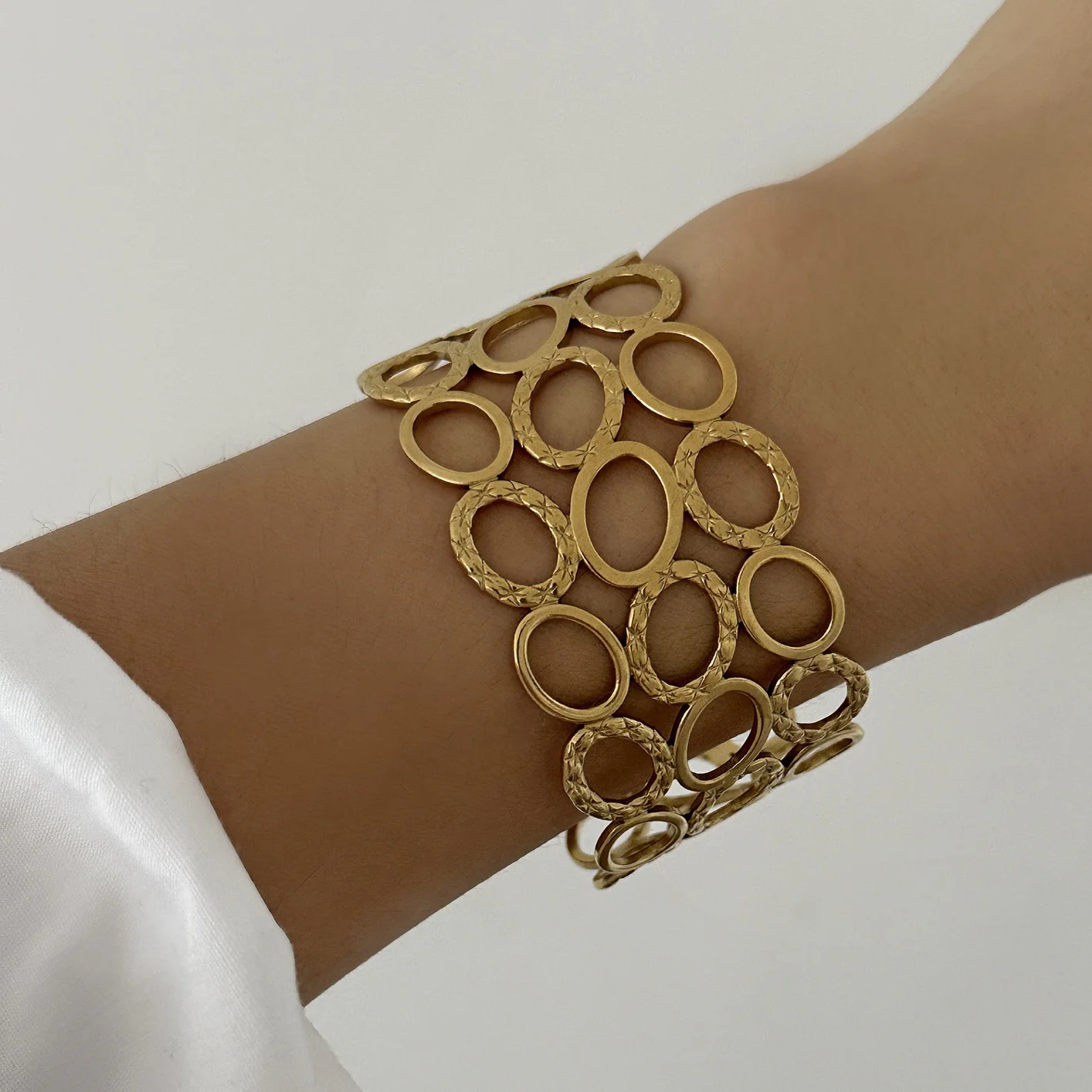 Golden Halo Textured Bracelet - Image 2