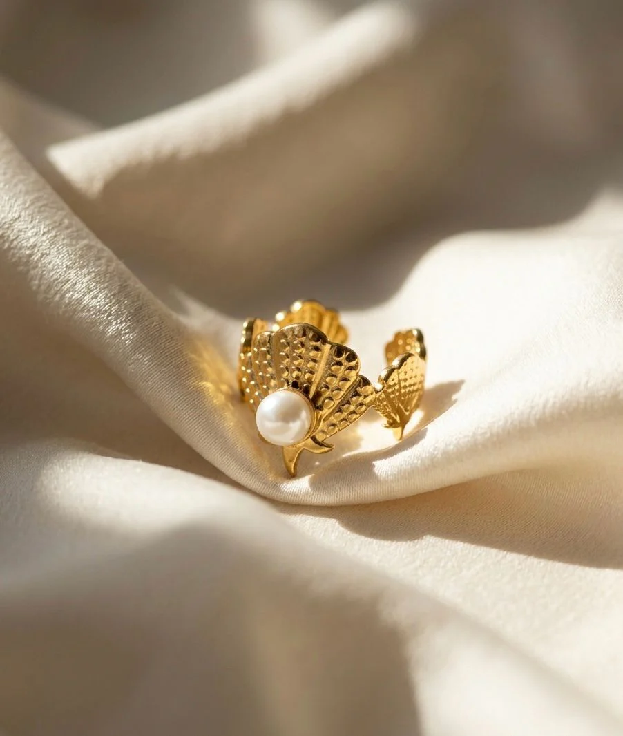 Golden Lagoon Pearl Ring