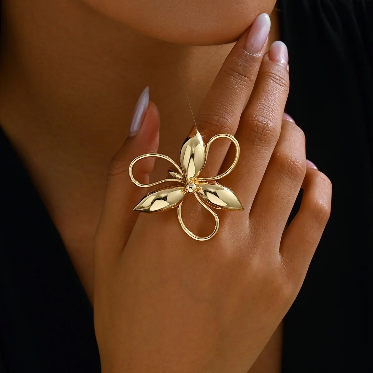 Golden Orchid Ring - Image 2