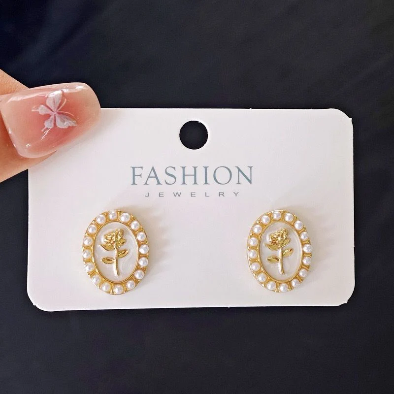 Golden Rosette Earrings - Image 5