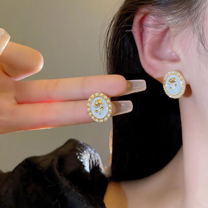 Golden Rosette Earrings - Image 7