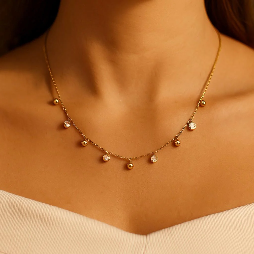 Golden Strings Attached Necklace