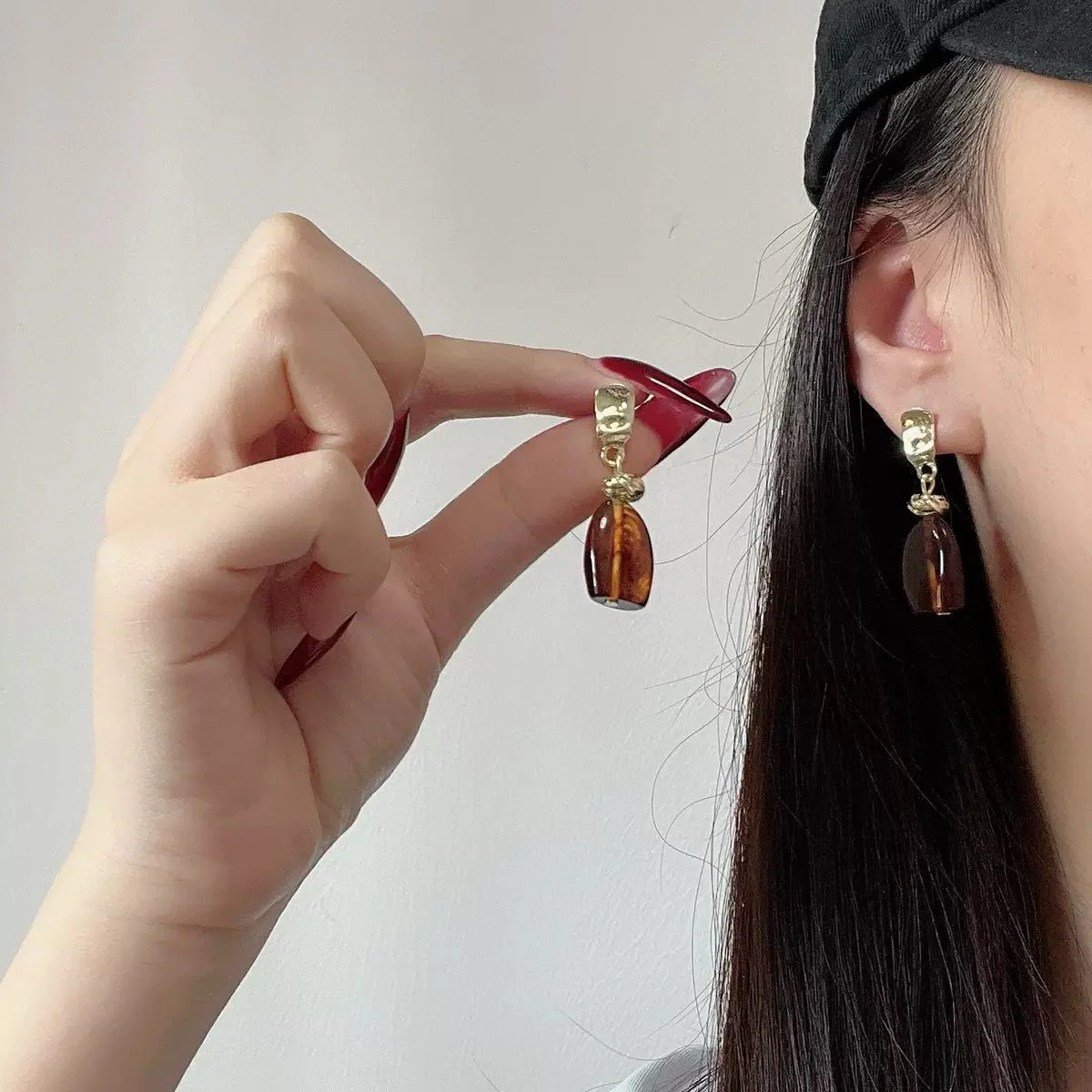 Golden Strobe Mocha Earrings - Image 2