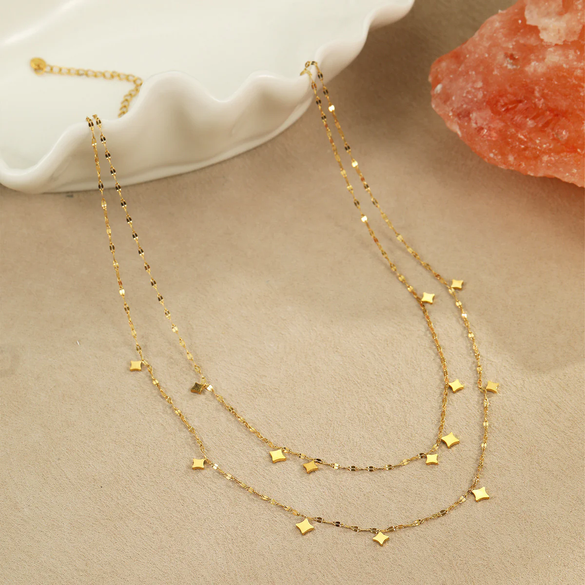 Golden Twinkles Double Layered Necklace - Image 2