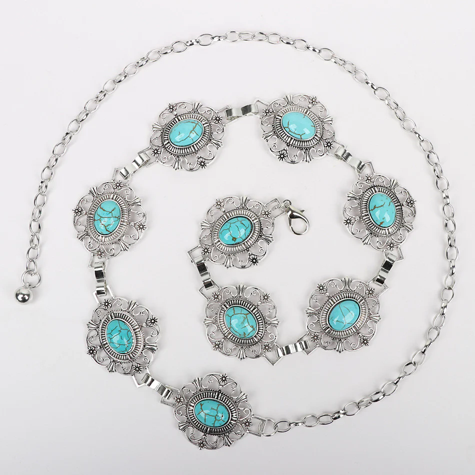 Grecian-Goddess Turquoise Waist Chain