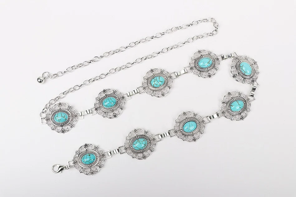 Grecian-Goddess Turquoise Waist Chain - Image 4