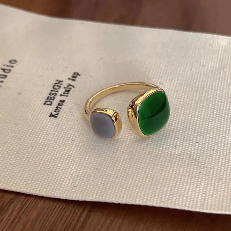 Green & Grey Statement Ring