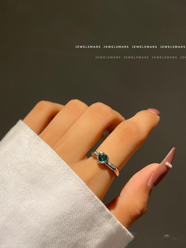 Grunge Heart Ring- Green - Image 2