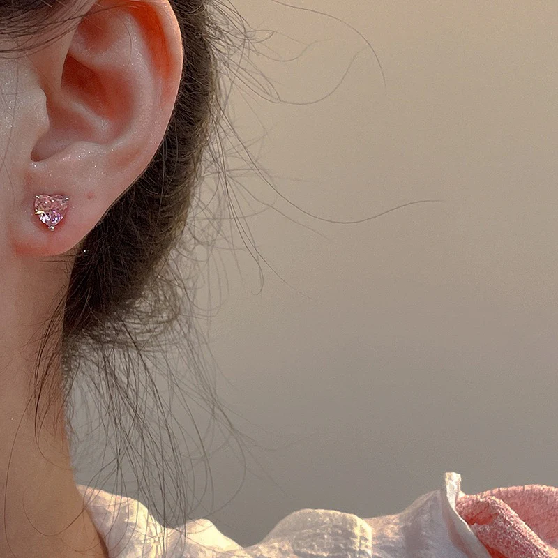Hailey-Heart Stud Earrings - Image 2