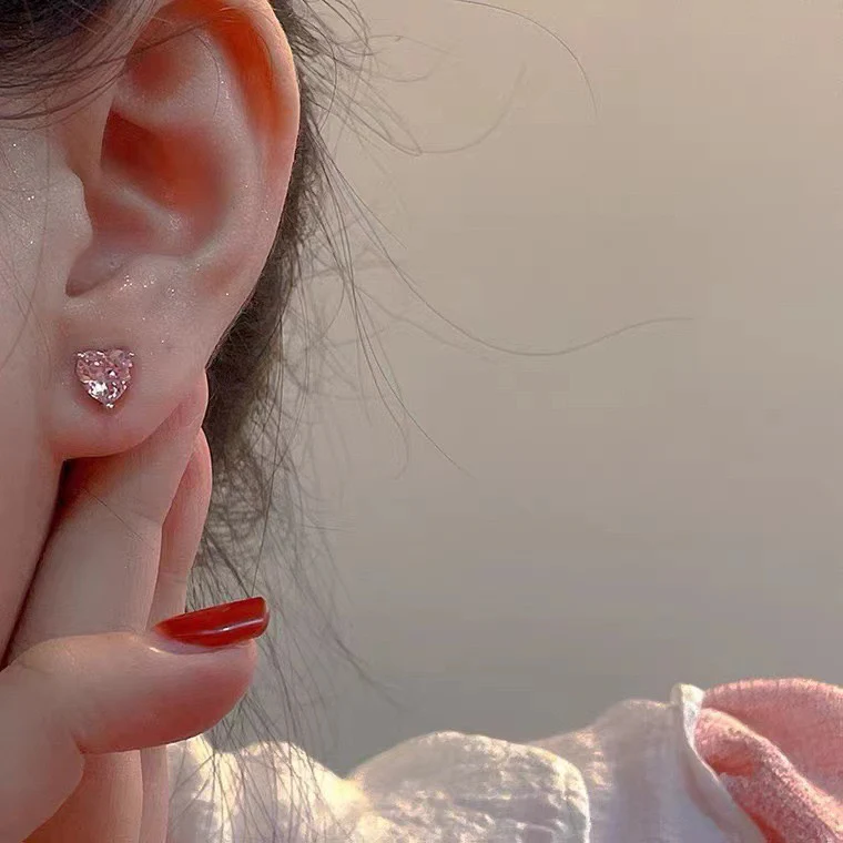 Hailey-Heart Stud Earrings - Image 3