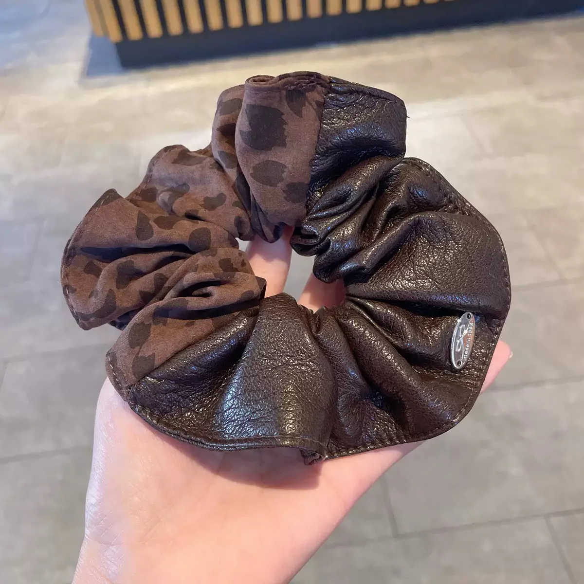 Half & Half Cheetah Scrunchie - Image 2