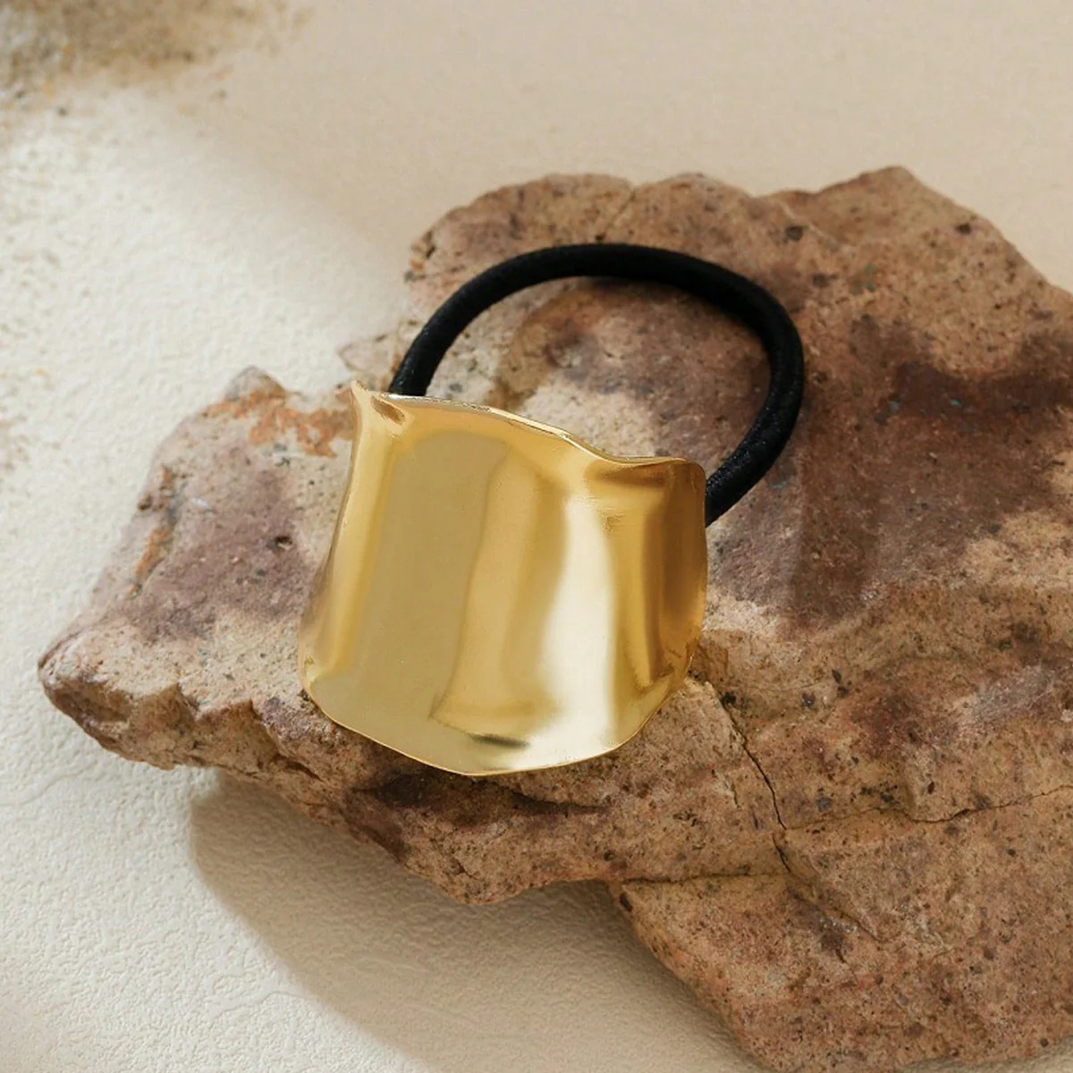 Hammered Statement Metal Hair Tie
