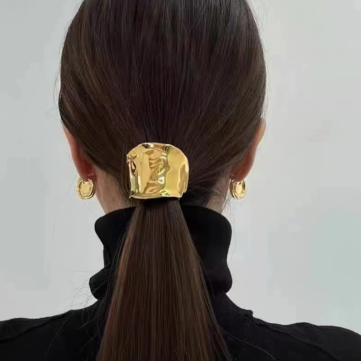 Hammered Statement Metal Hair Tie - Image 2