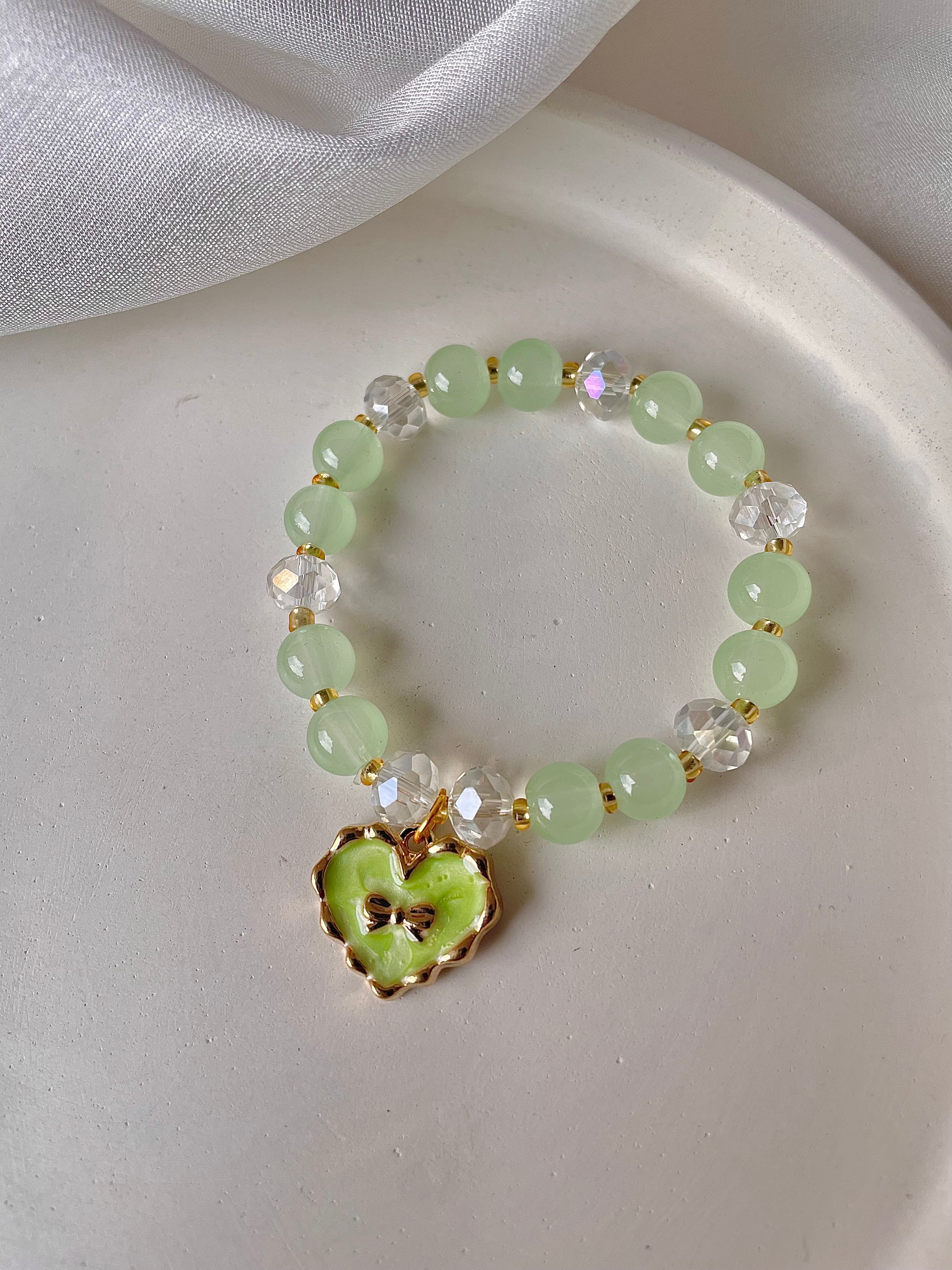 Heart of Bow Bracelet- green