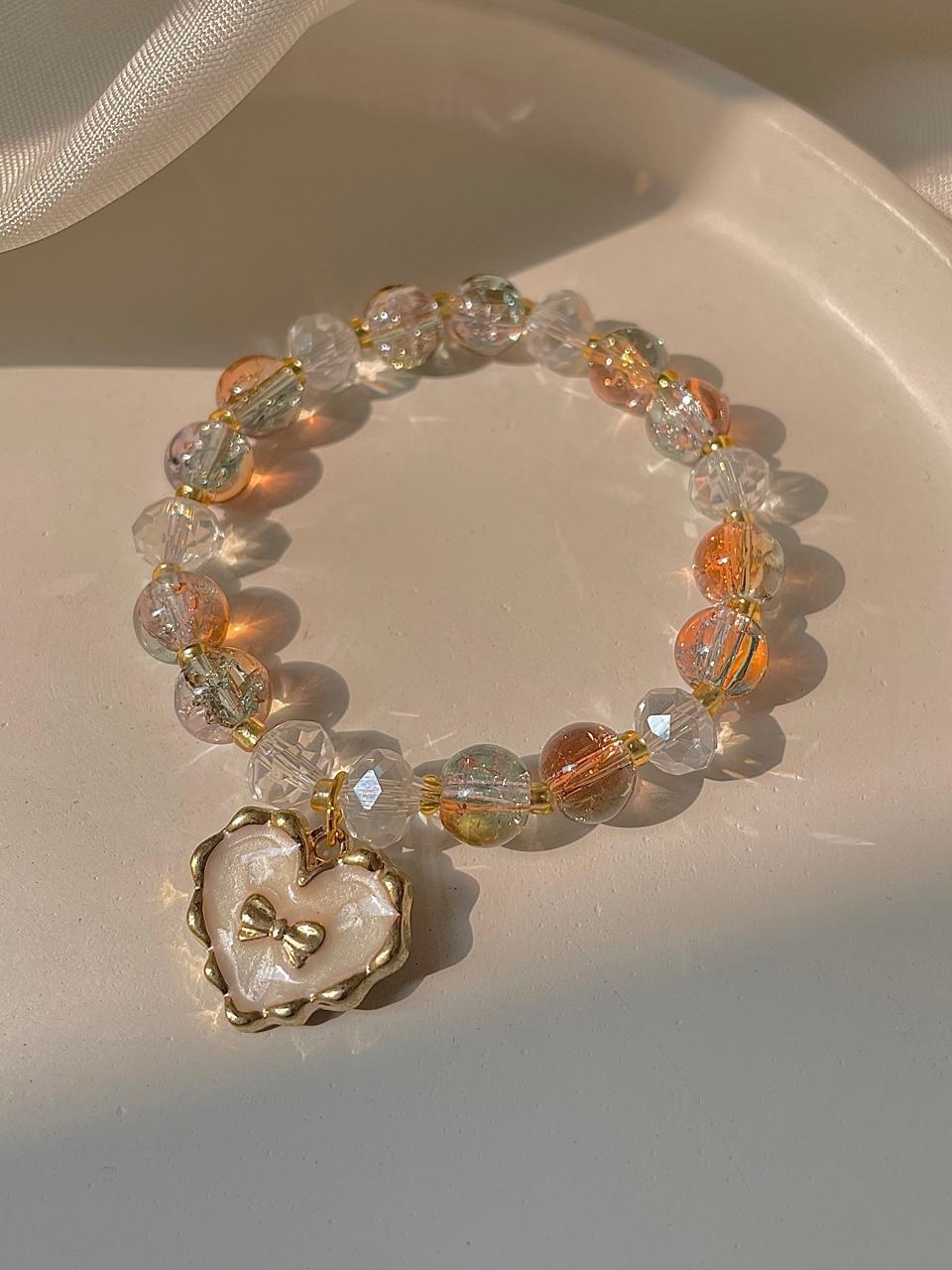 Heart of Bow Bracelet- sunset hues - Image 2