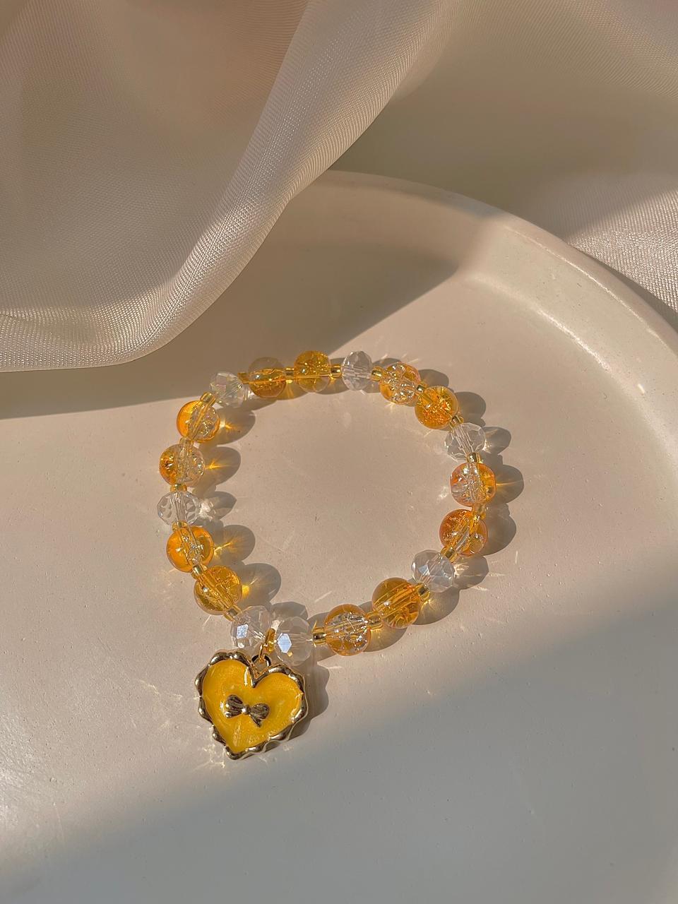 Heart of Bow Bracelet- yellow - Image 2