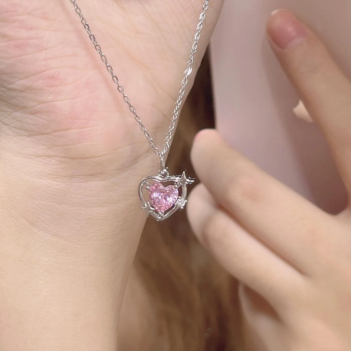 Heart of Pink Necklace - Image 2