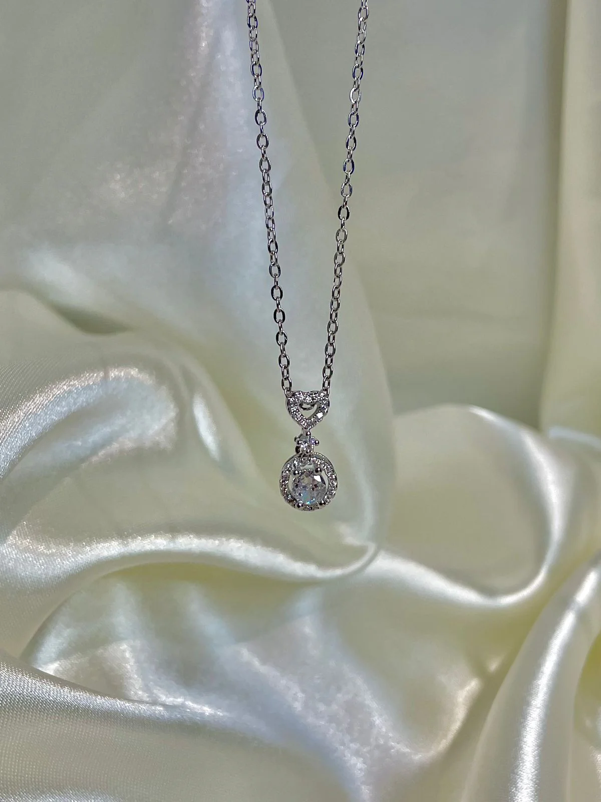 Heart  Solitaire Drop Necklace - Image 2