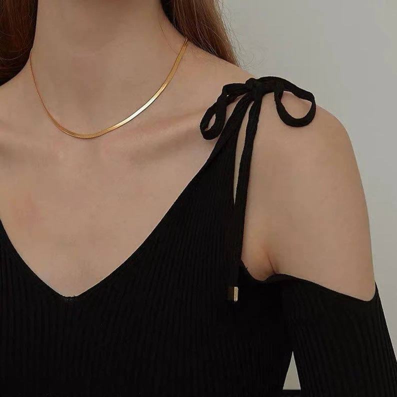 HEERINGBONE NECKLACE (16k gold plated) - Image 3