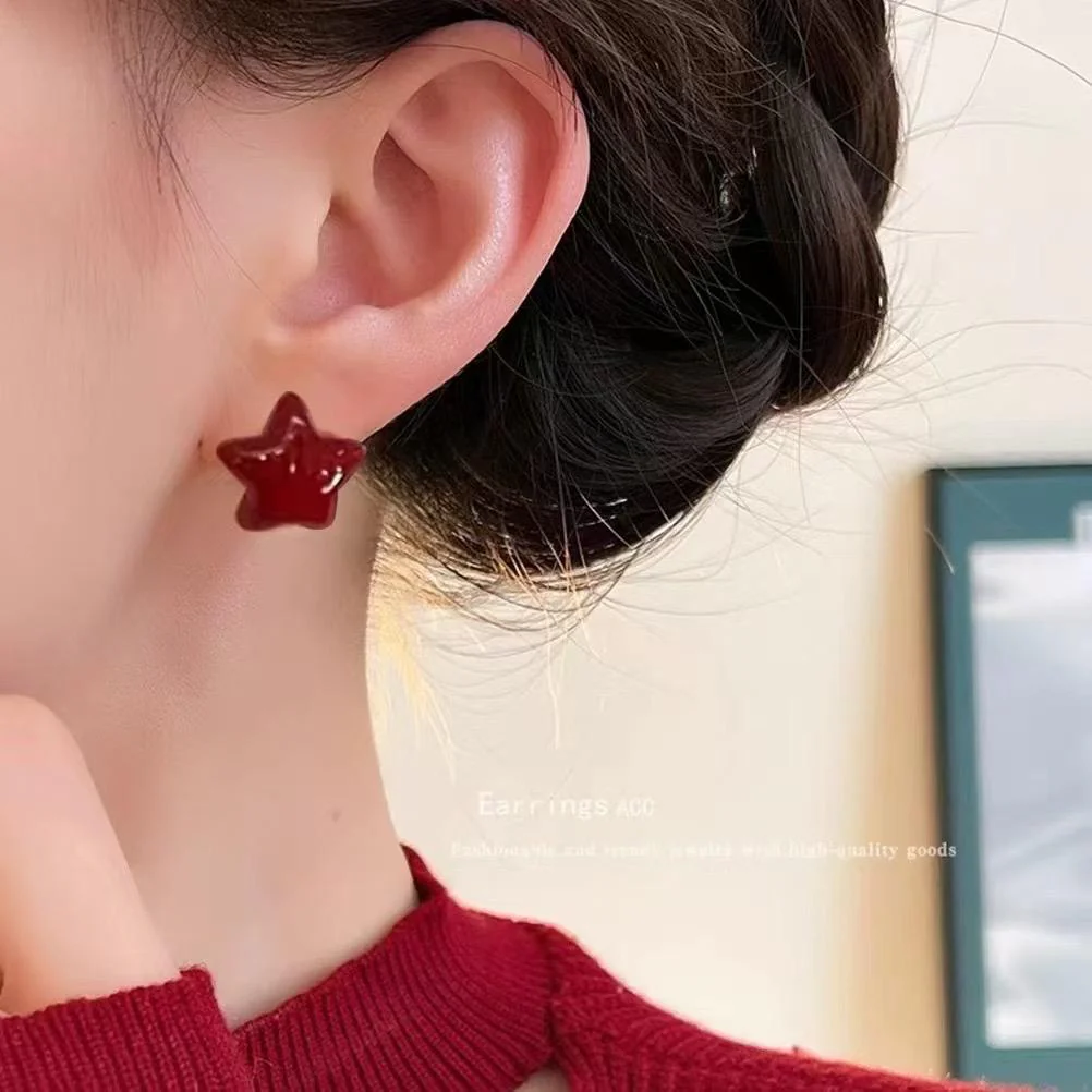 I’m Star Staement Earrings- Cherry red - Image 2