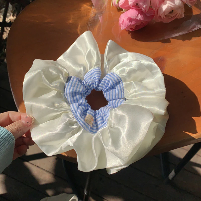 Ice Striped Satin Scrunchie - Image 2